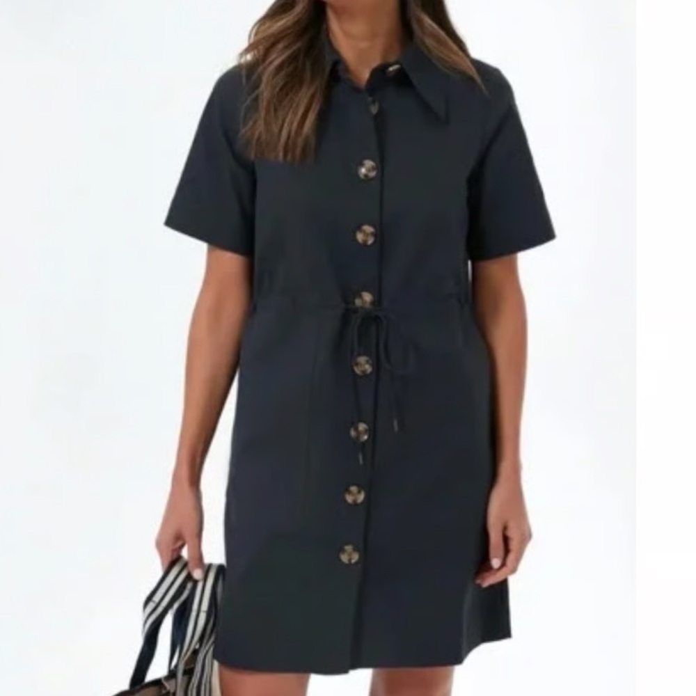 Tuckernuck Navy Drawstring Carson Dress SZ M